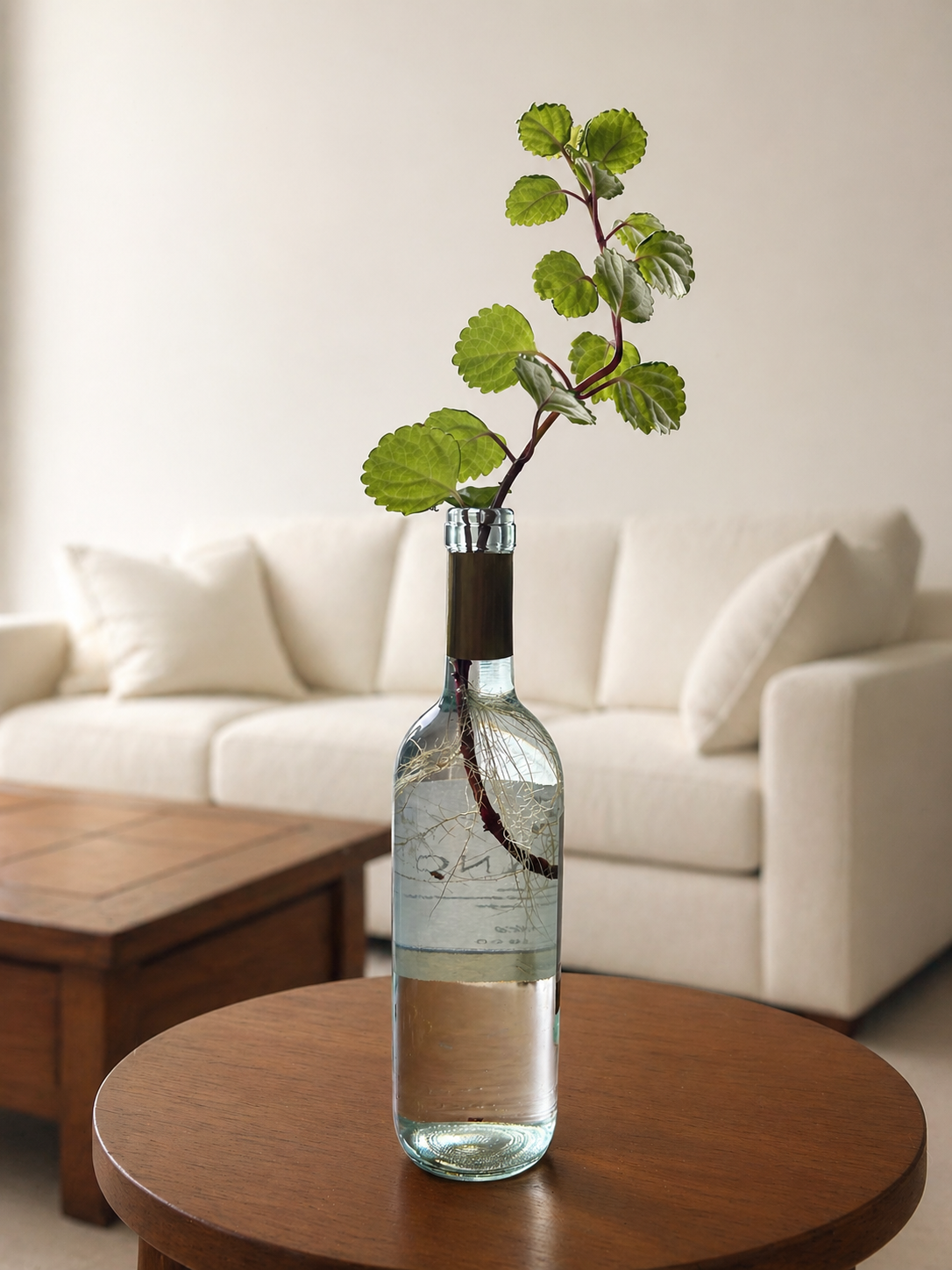 Spider Plant in a Gin Bottle